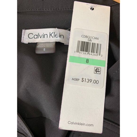 Calvin Klein Womens Black Wide-Leg Cropped Jumpsuit Size 8 3/4 Sleeves NWT 8749 - Picture 2 of 13